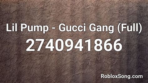 roblox lil pump gucci gang id|Lil Pump songs Roblox id.